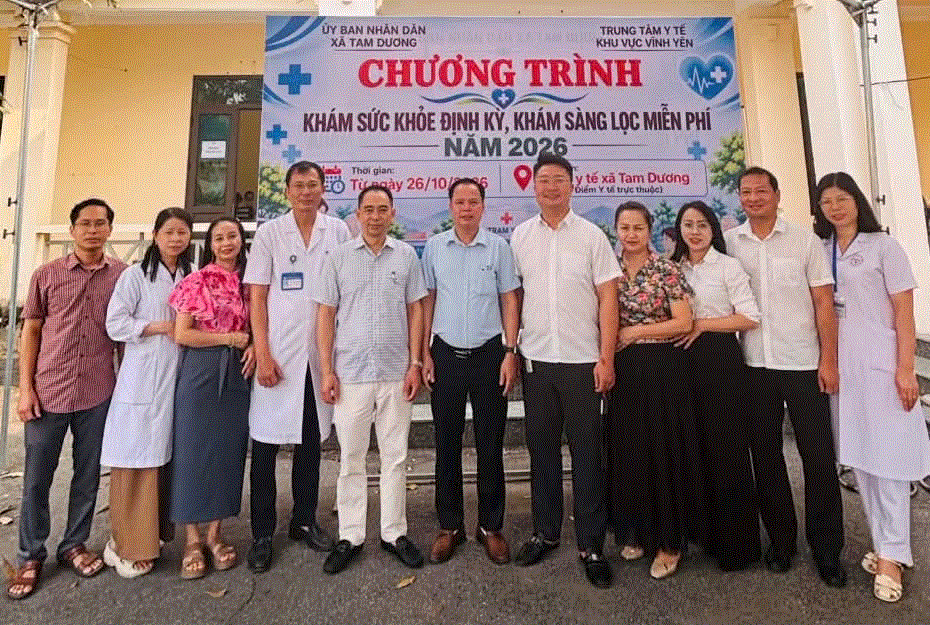 Xã Tam Dương triển khai chương trình khám sức khỏe định kỳ, khám sàng lọc miễn phí cho người dân